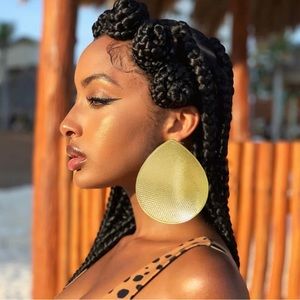 Big gold plated African earrings